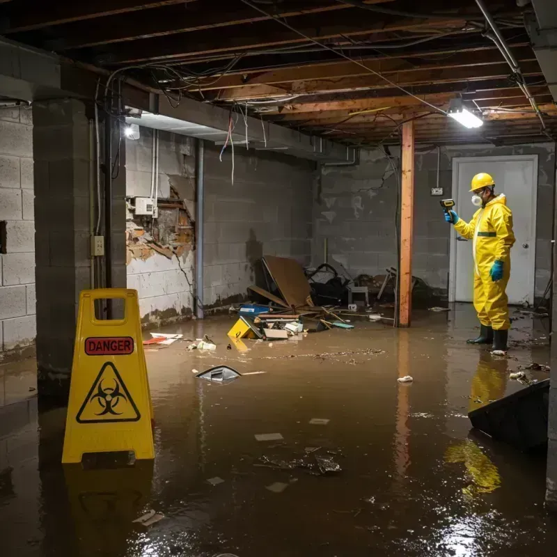 Flooded Basement Electrical Hazard in Davis Junction, IL Property